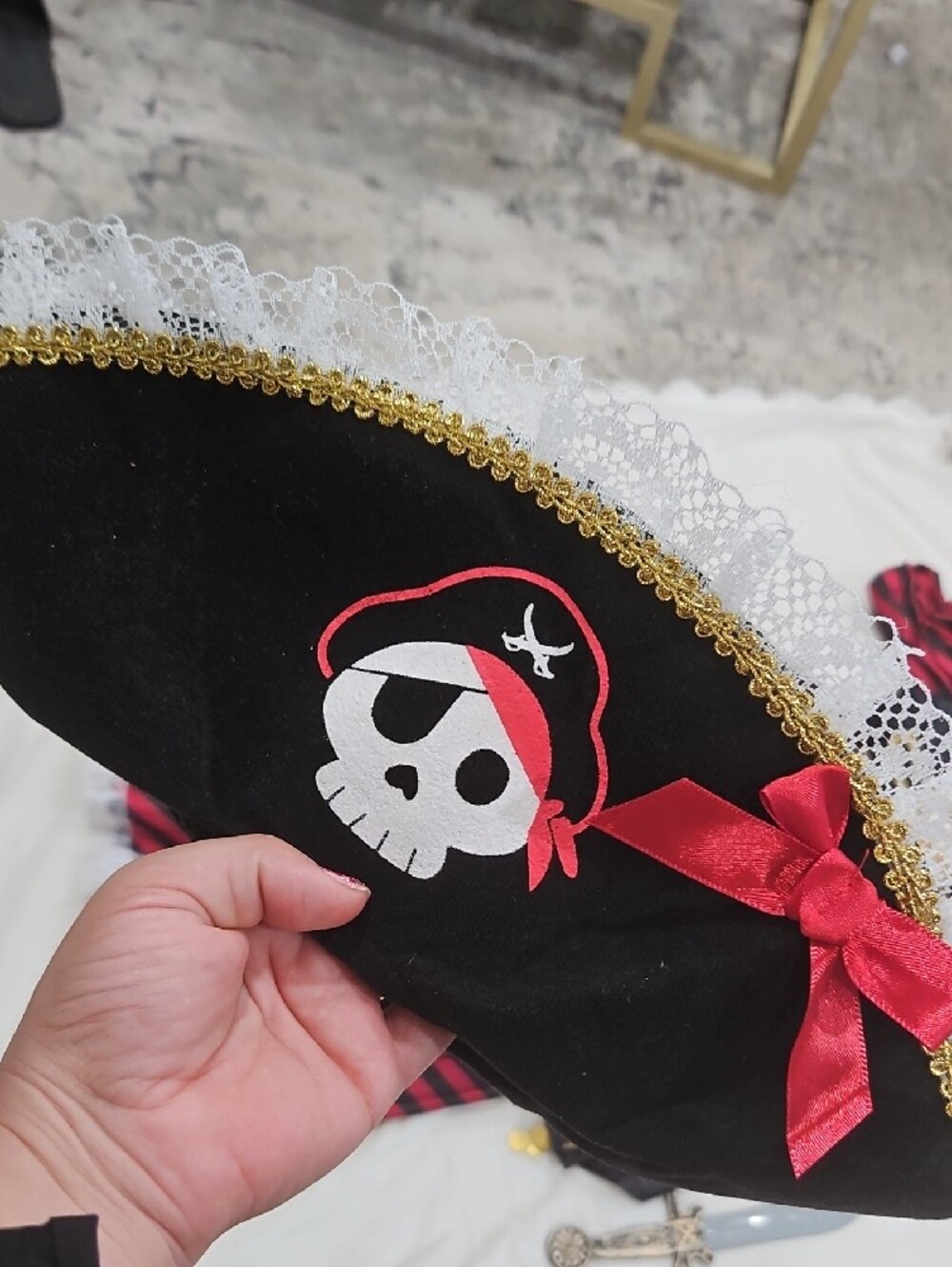 Pirate Costume Dress for Kids - Black & Red Striped - Picture 4 of 5